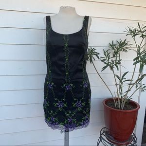 Vintage Betsey Johnson 90 2000 y2K dress NWT floral Silk mini sexy sun dress 👗